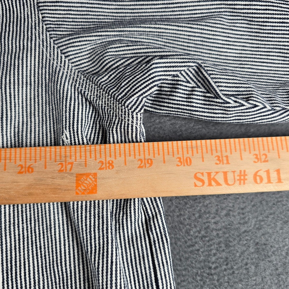HickoryShirtCo Mens 3XL Blue White Striped Cotton Long Sleeve Work Shirt Pockets - Picture 4 of 7